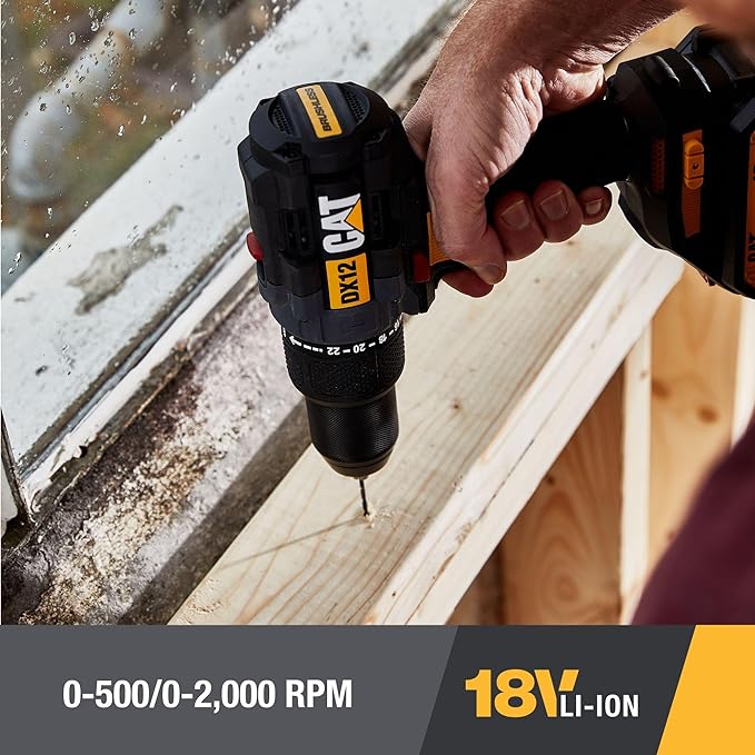 دريل بطارية 18 فولط 2 امبير مع همر CAT DX12 BRUSHLESS