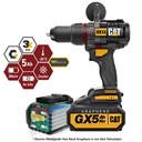 دريل بطارية 18 فولط 5 امبير مع همر CAT DX13 BRUSHLESS