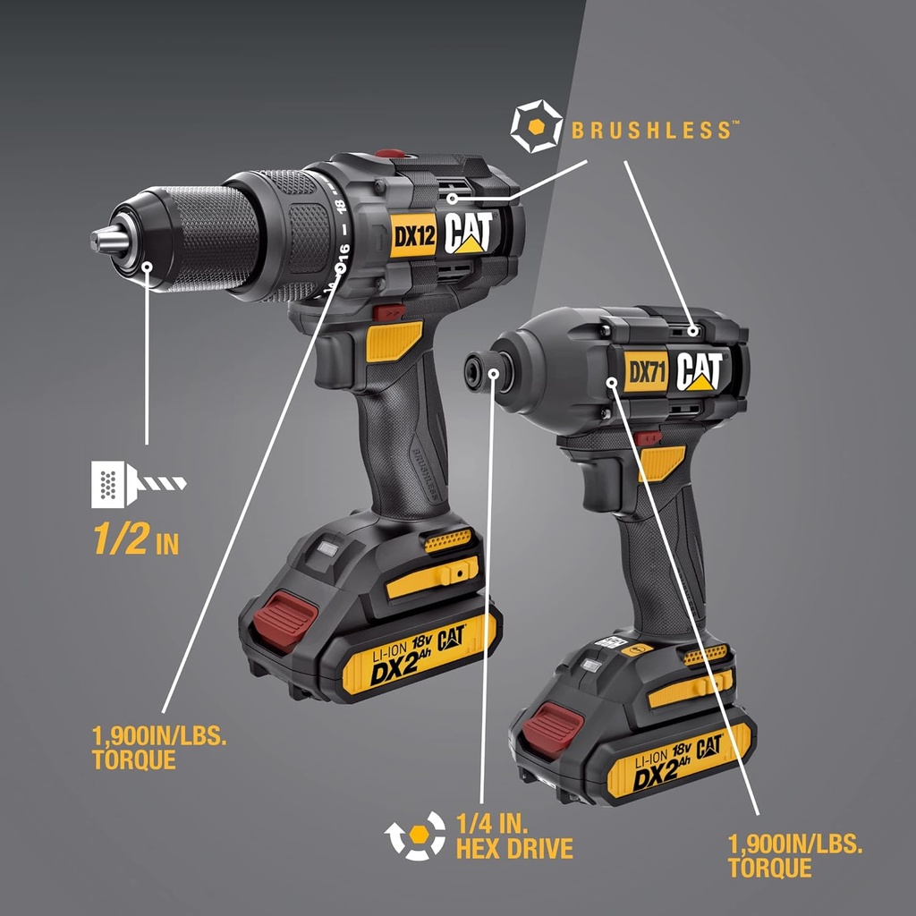 دريل بطارية 18 فولط CAT DX12K COMPO