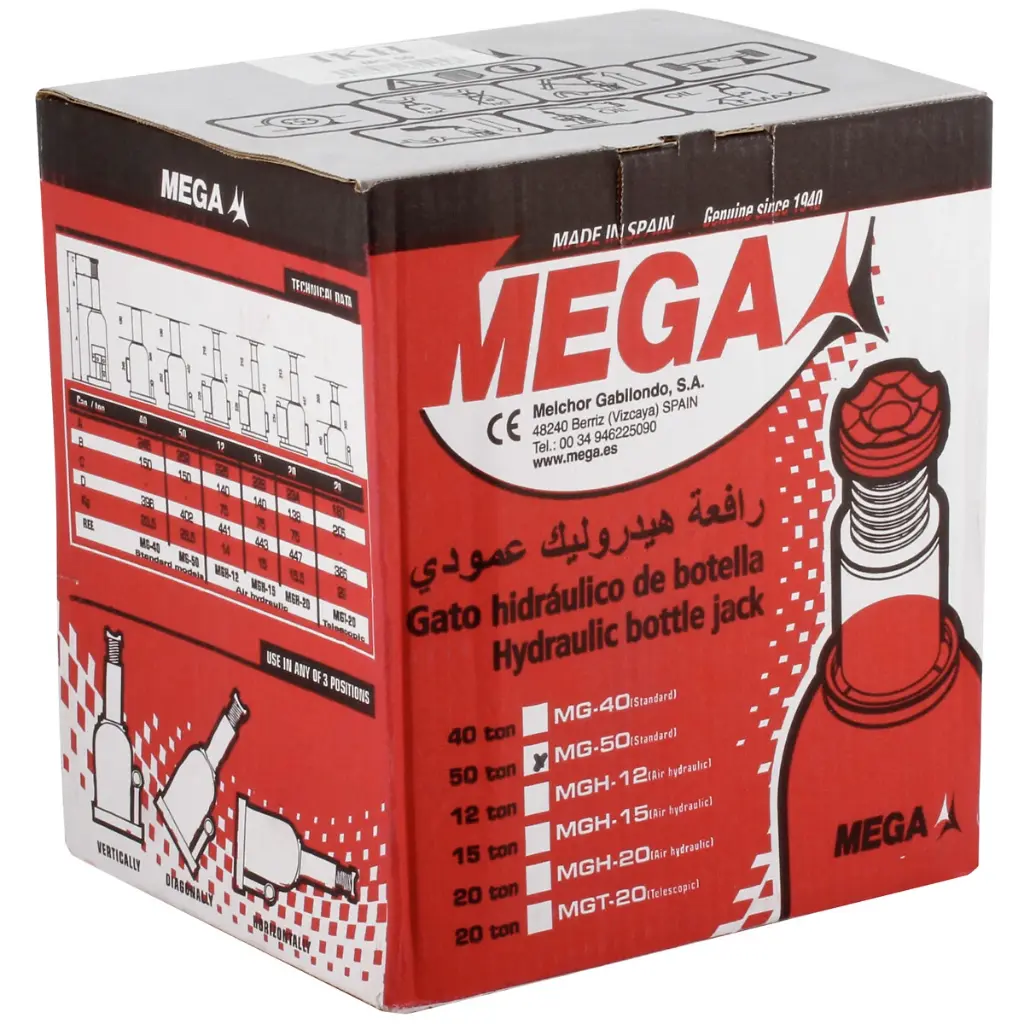 Hydrolic Bottle Jack 50 ton Spain MEGA