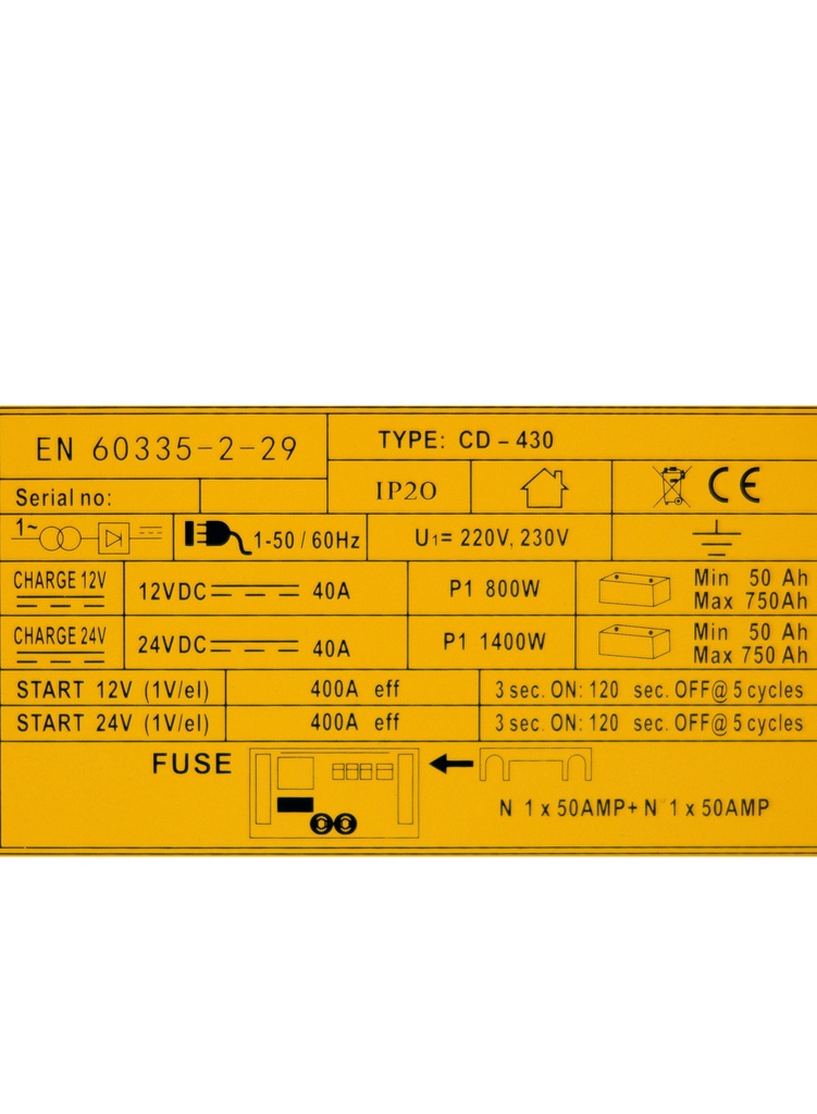 شاحن بطاريات 12-24 فولت HD CD430
