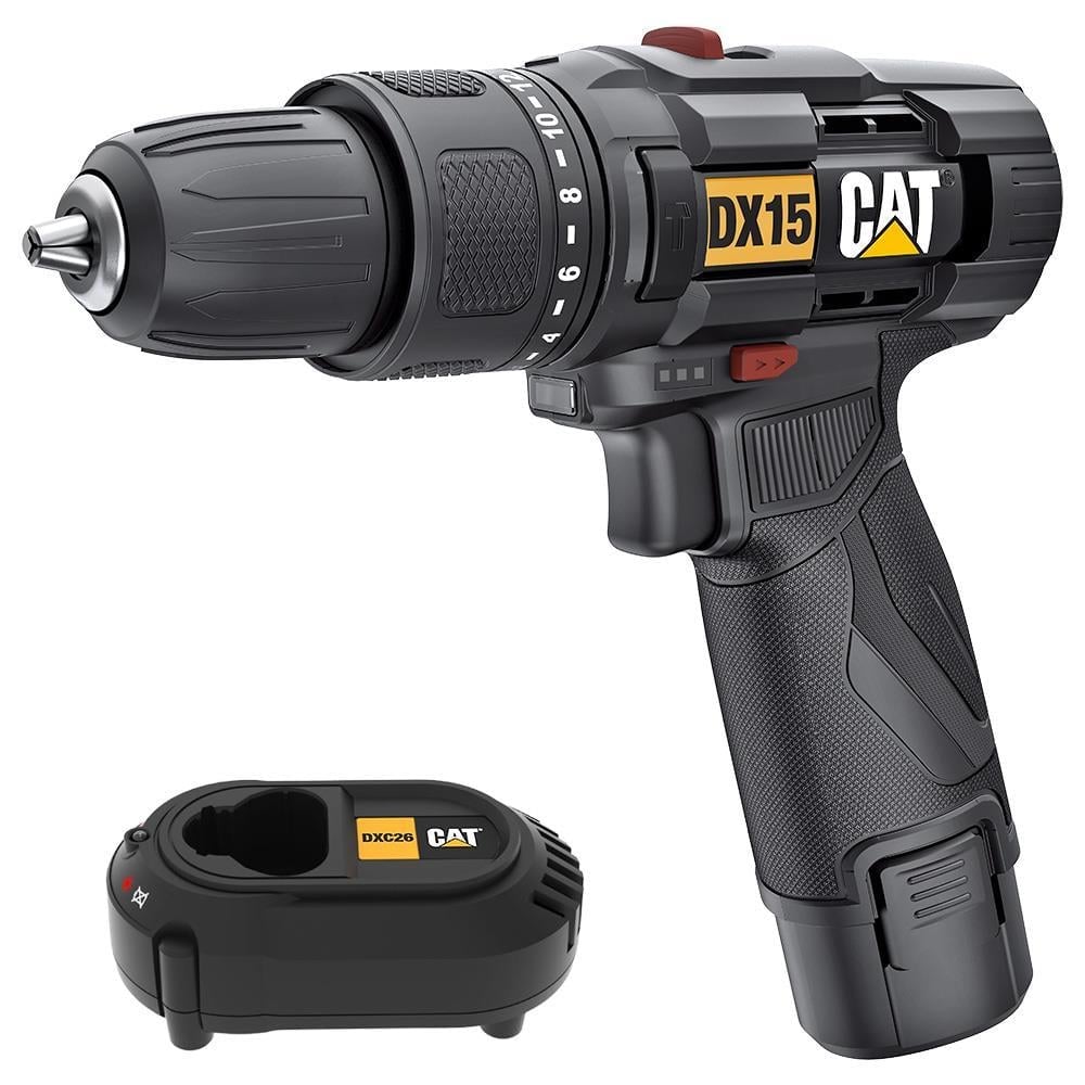 دريل بطارية 12 فولت 2 أمبير مع همر DX15 CAT
