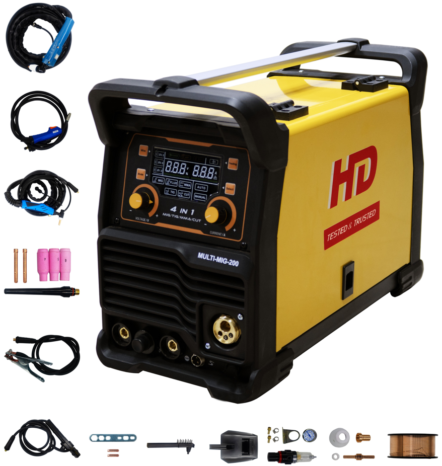 Electric Multi-Function Welding Machine 200A TIG MIG CUT MMA MULTI MIG-200 HD