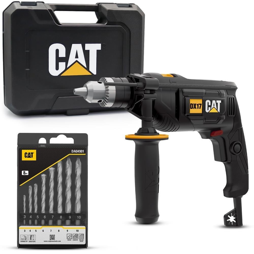 Electric Hammer Drill CAT DX17.1 Chuck Size 13 mm 750 Watt + 8 pieces drill bits set