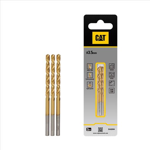 Steel Drill Bit Set 3 pcs 3.5mm CAT DA02004