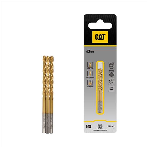Steel Drill Bit Set 3 Pcs 3mm DA02003 CAT