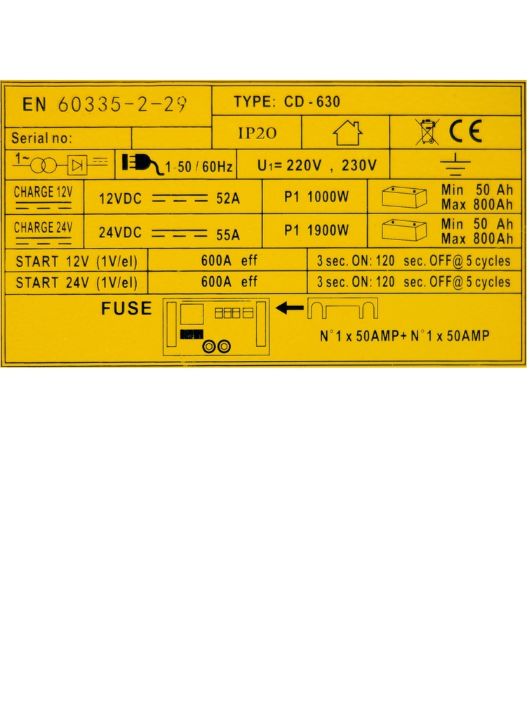شاحن بطاريات 12-24 فولت HD CD630